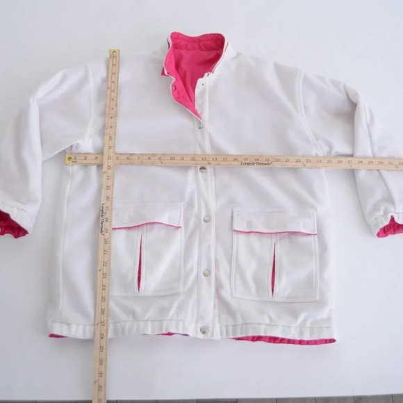 Vintage Dani Colby Pink or White Reversible Button Up Lightweight Jacket 1X - Picture 4 of 16